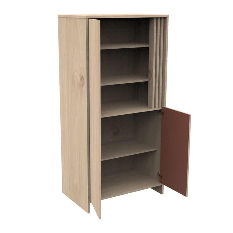 Armoire 2 Portes Terracotta, tokyo meuble chêne suave - terracotta — vue 4 sur 5