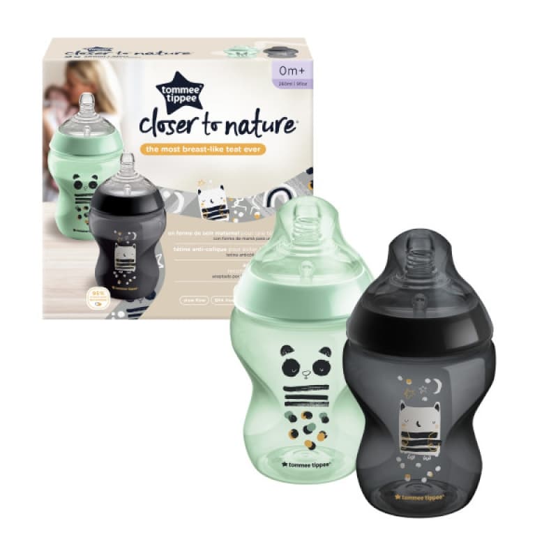 Biberon Ctn 260ml X 2 Decore, ollie la chouette tommee tippee multicolore — vue 2 sur 3