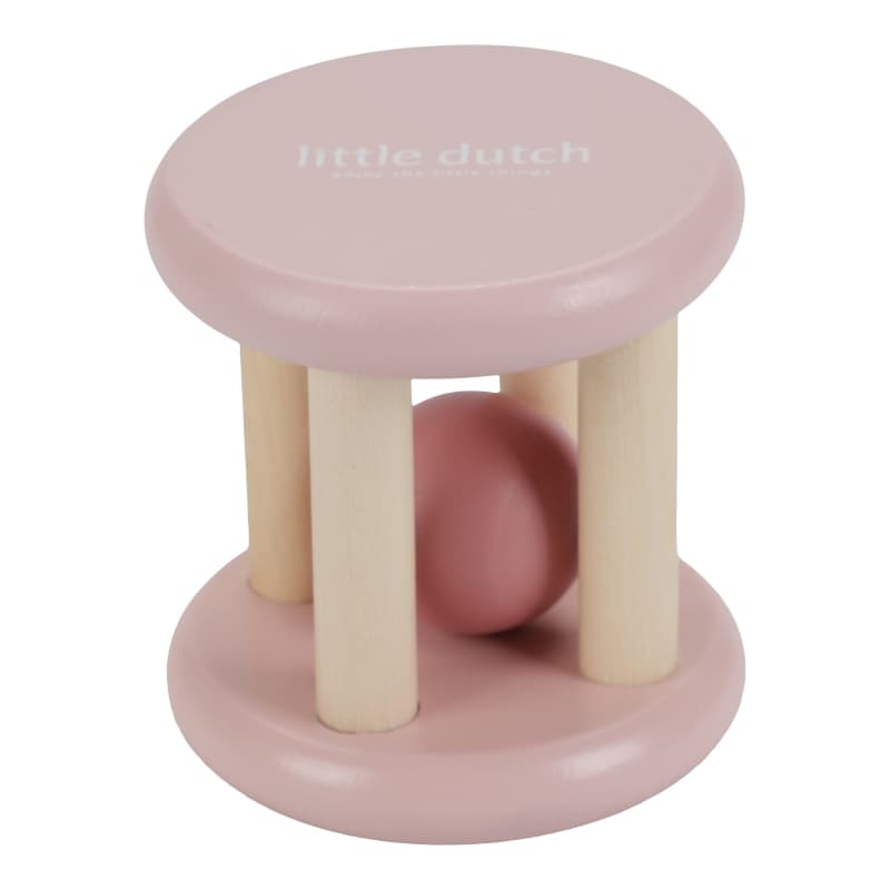 Hochet Roulant en Bois Fsc, rose muticolore bois fairy garden little dutch — vue 3 sur 3