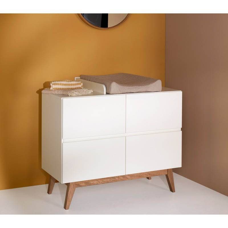 Commode 4 Tiroirs Trendy Blanc, trendy quax blanc 110x52x90h — vue 1 sur 3