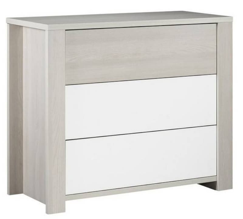 Commode 3 Tiroirs L111 Newopale sans Motif, newopale sans motif sauthon easy blanc/decor fren — vue 1 sur 2