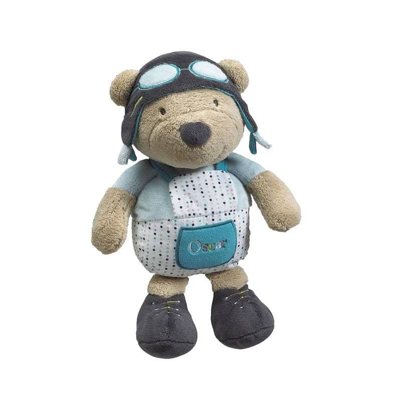 Doudou Lazare, lazare sauthon baby deco bleu/marron per