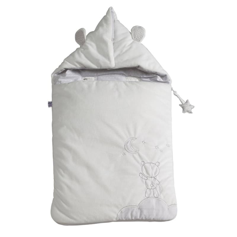 Nid d'Ange Celeste, celeste sauthon babydeco blanc/gris 03 mois per