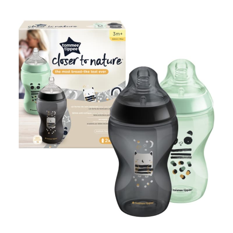 Biberon Ctn 340ml X2 Decore, ollie la chouette tommee tippee multicolore — vue 2 sur 3