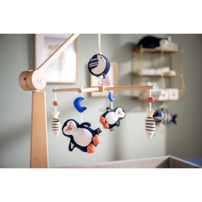 Mobile Musical, baby sailor deco bleu — vue 2 sur 2