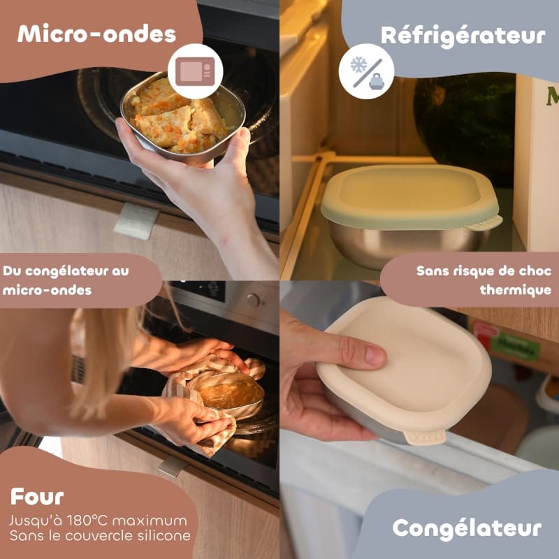 Set 3 Bols Conservation Inox, big love beaba 26/05 — vue 4 sur 7