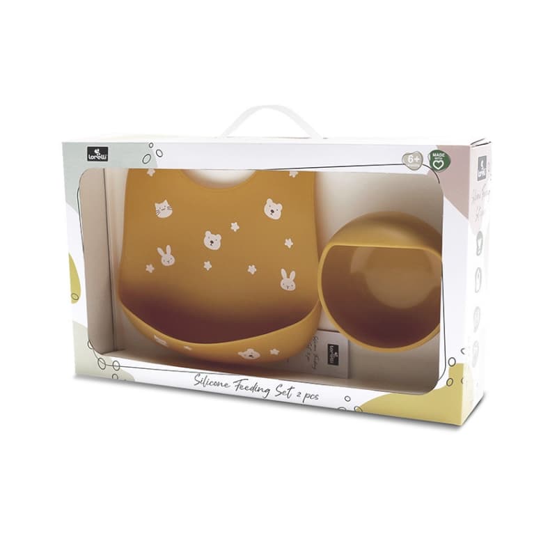 Set 2 Pcs Bavoir + B.assiette Rebord, jaune lorelli 25/03 — vue 3 sur 3