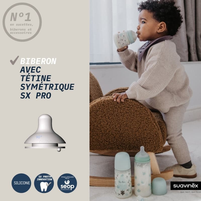 Biberon, rose 120ml birdies suavinex — vue 4 sur 4