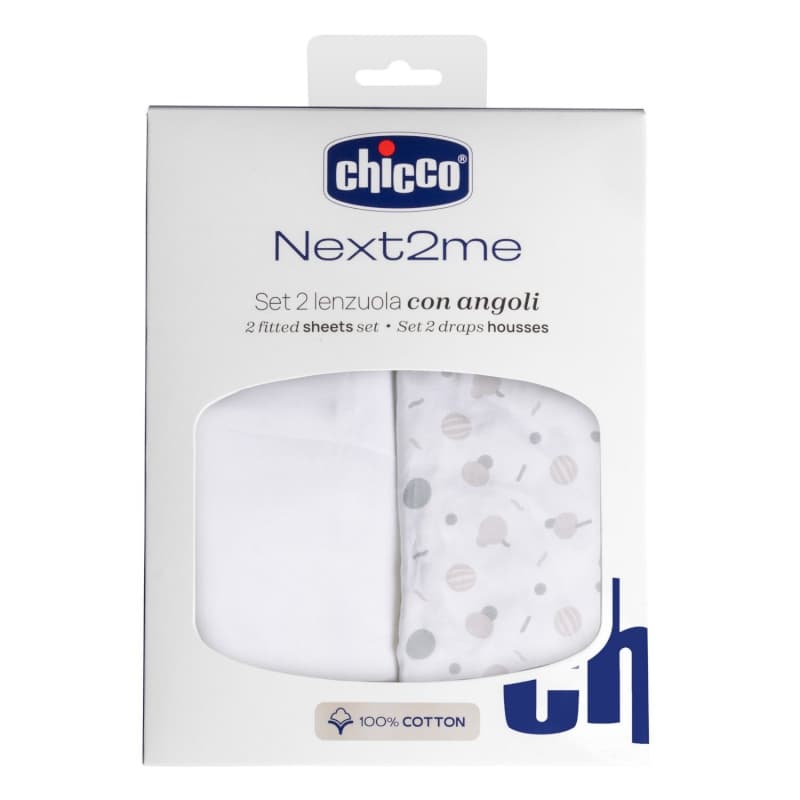Set Draps Housse Coton Next2me, confetti chicco 25/06 — vue 1 sur 2