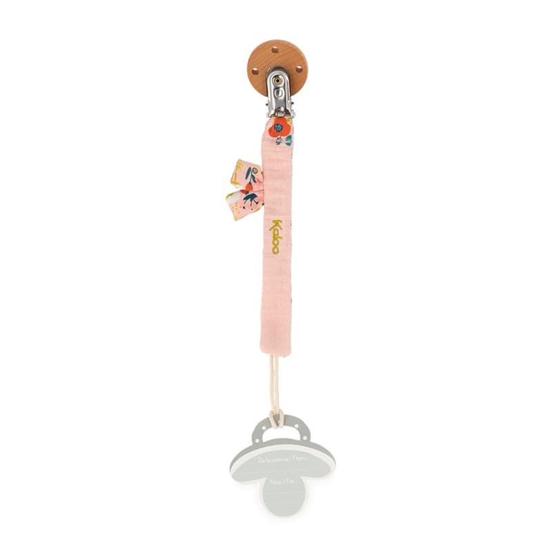 K'doux - Attache Tetine Coquelicot, k'doux kaloo saumon a-22 — vue 2 sur 2