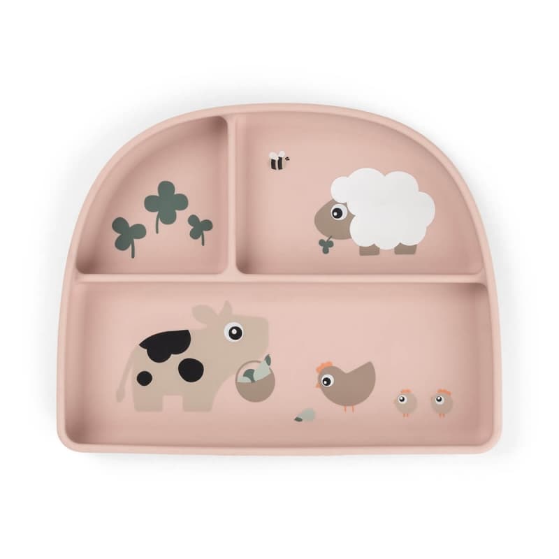 Assiette Ventouse Compartiments Stick&stay, rose tiny farm done by deer — vue 1 sur 3