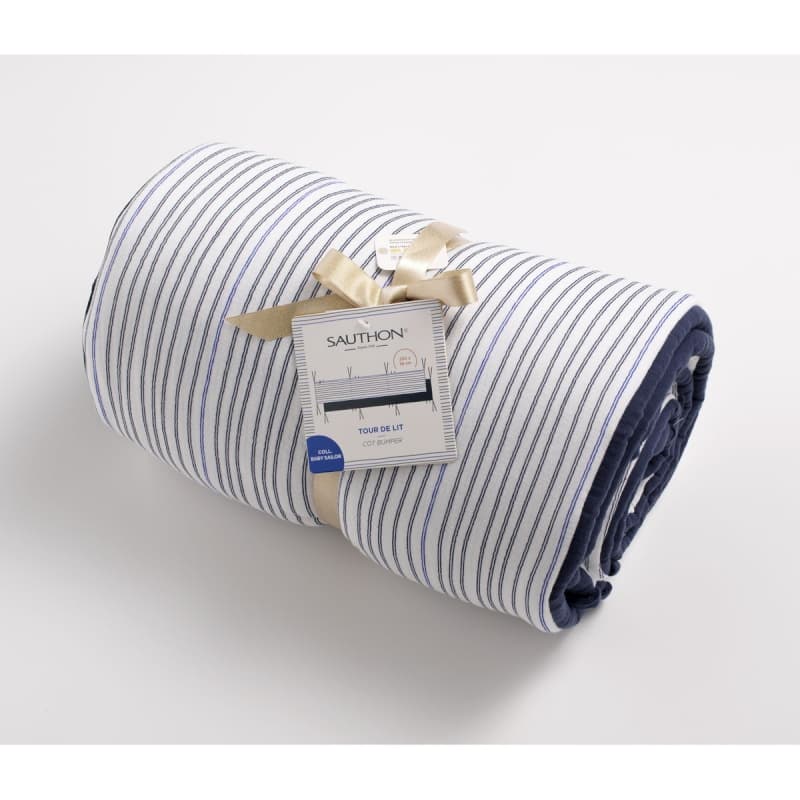 Tour de Lit Adaptable 120x60 / 140x70, baby sailor deco bleu — vue 2 sur 2