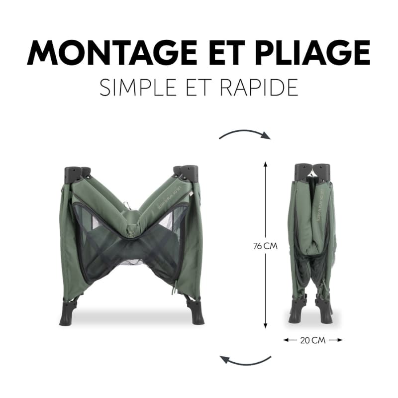 Sleep N Play Sq Set Dark-green, lit parapluie - p-24 e-24 — vue 5 sur 5