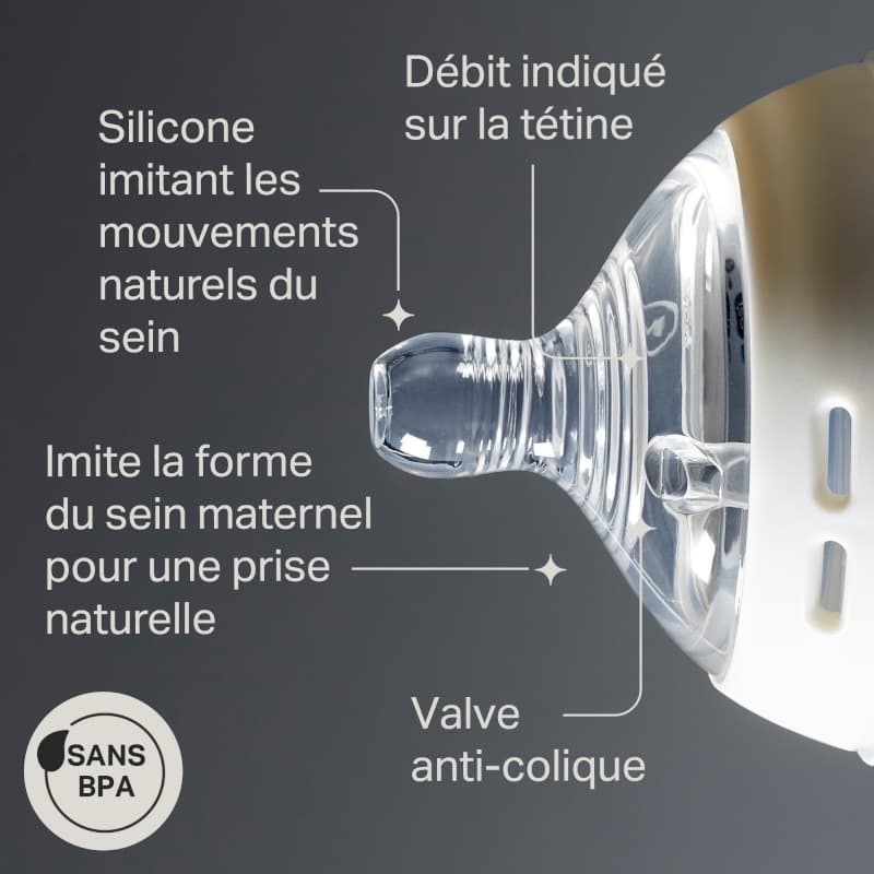 Tetines Ns Debit Extra-lent X2, clear 0m tommee tippee 25/11 — vue 4 sur 7