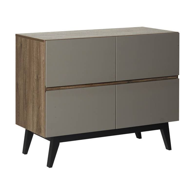 Commode 4 Tiroirs Trendy Royal Oak, trendy quax noyer 110x52x90h — vue 3 sur 4