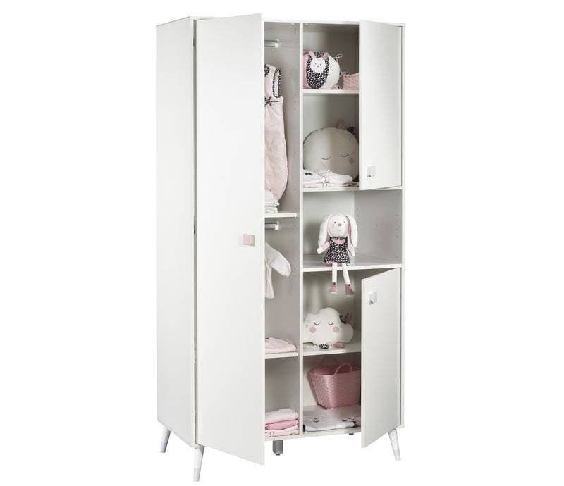 Armoire 1 Grande Porte, 2 Petites Portes, 1 Niche, candie sauthon easy blanc l 102 x h 199 x p 57 per — vue 3 sur 4