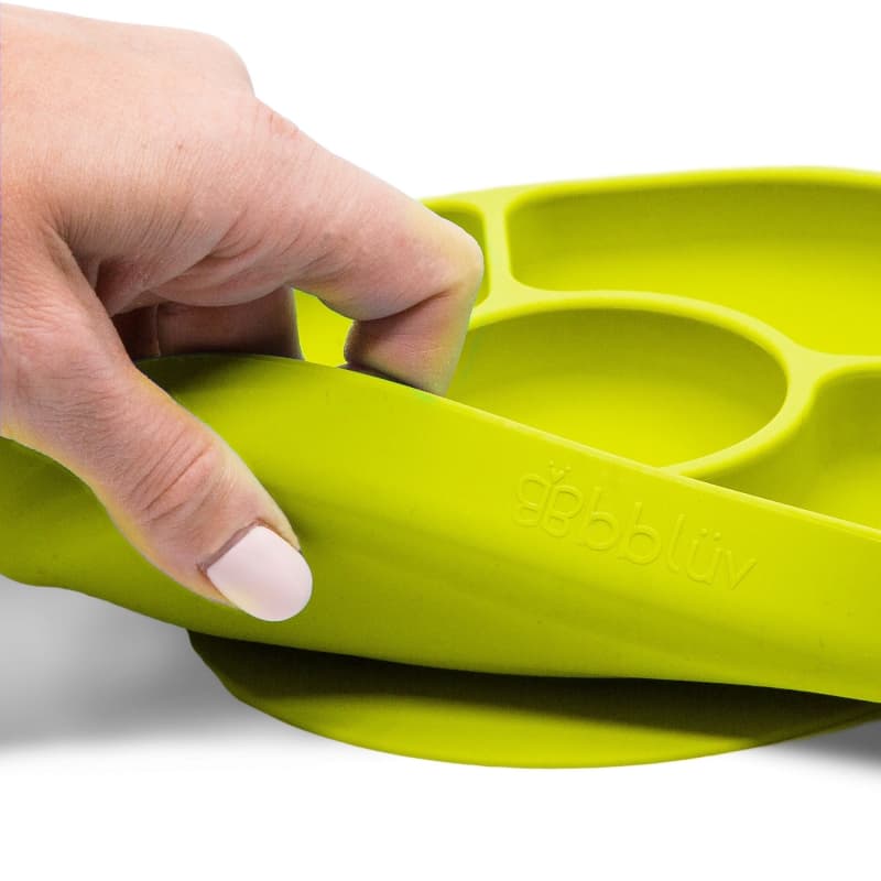 Yumi Assiette et Cuillere en Silicone Lime, bblüv lime — vue 1 sur 3