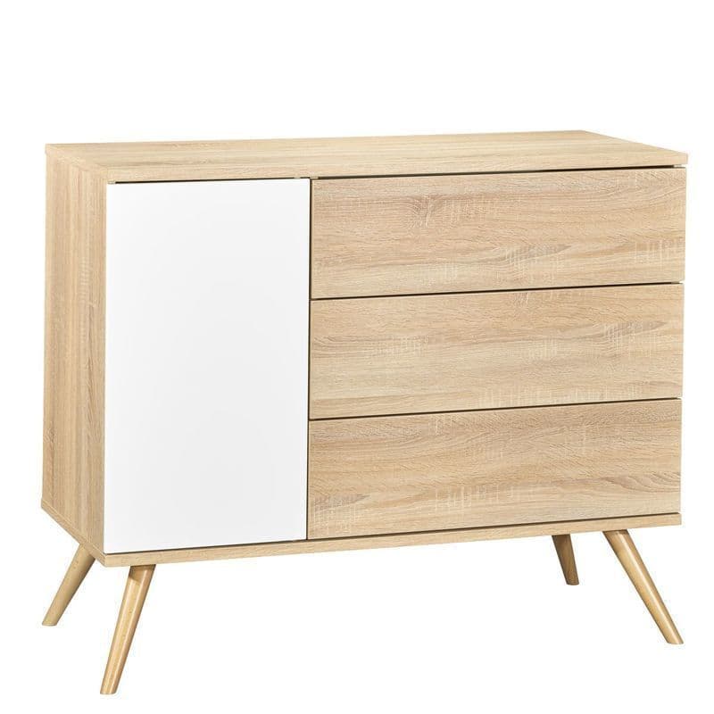 Commode 1 Porte et 3 Tiroirs Bois Version Tiroirs Decor Bois Seventies, seventies meuble — vue 2 sur 5