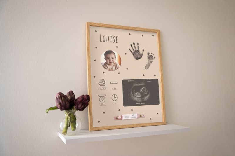 Cadre Maternite, beige bois petit artichaut 25/12 — vue 1 sur 2