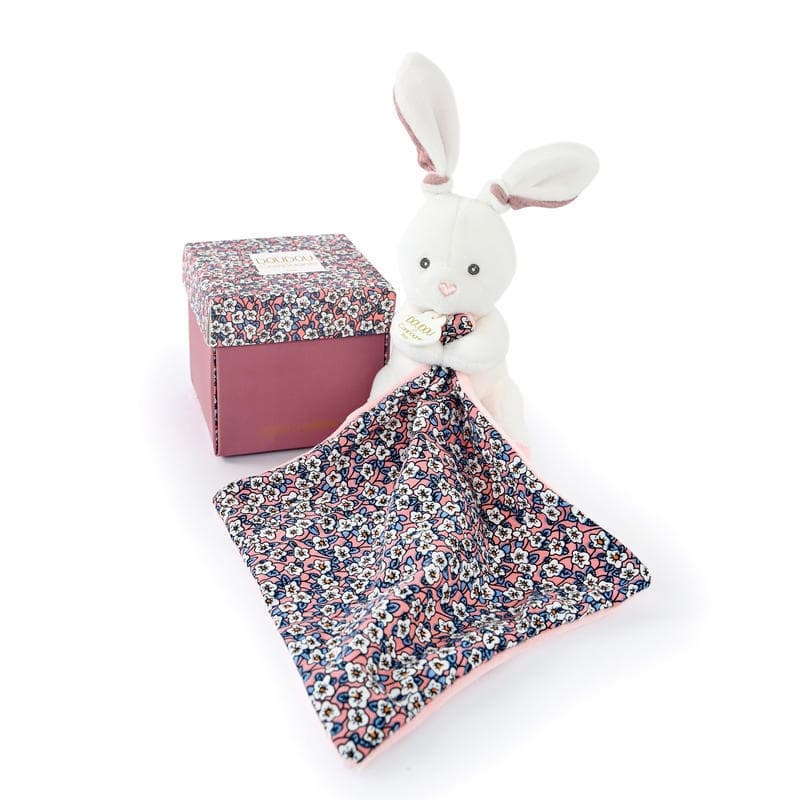 Boh'aime Lapin Rose Pantin avec Doudou, blanc 12cm doudou sensoriel doudou et compagnie a-24 h-24 — vue 2 sur 2