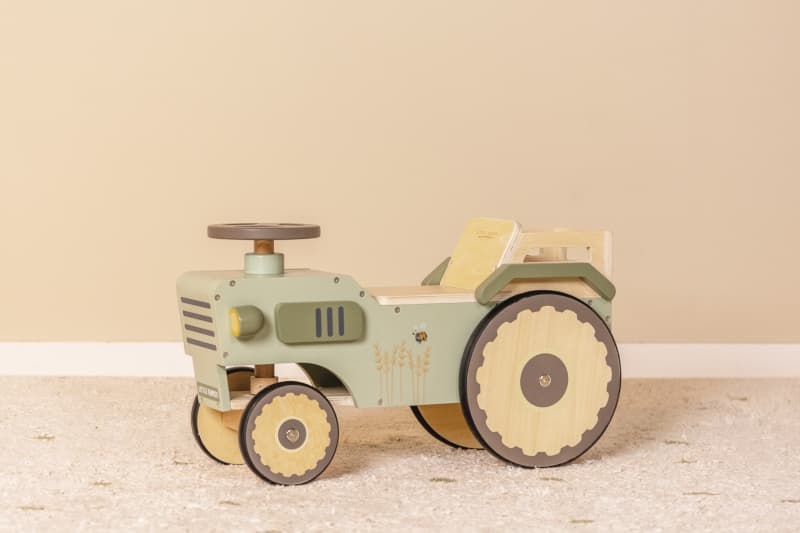 Tracteur a 4 Roues en Bois Fsc, vert little farm little dutch — vue 4 sur 5