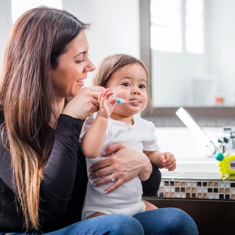 Sonik Brosse a Dents Sonique 2 Etapes pour Bebe, bblüv white / aqua — vue 2 sur 5