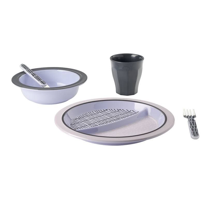 Coffret Repas Cadeau Pink Grid, repas beaba pink grid