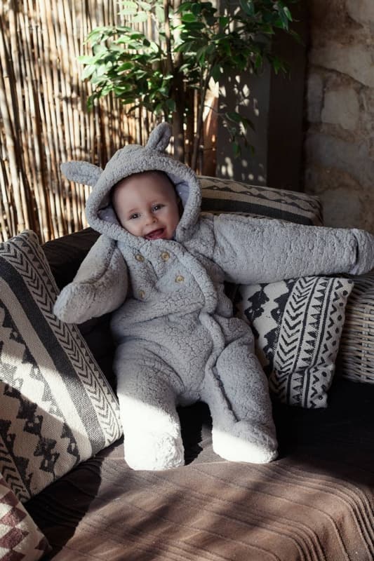 Combi Pilote Lapin Sherpa, gris 6/12 mois per — vue 2 sur 2