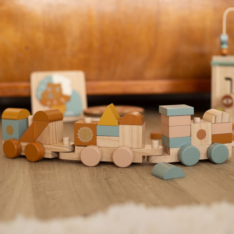 Train Empilable en Bois Fsc, multicouleur dès 18 mois trois kilos sept e-24 — vue 3 sur 5