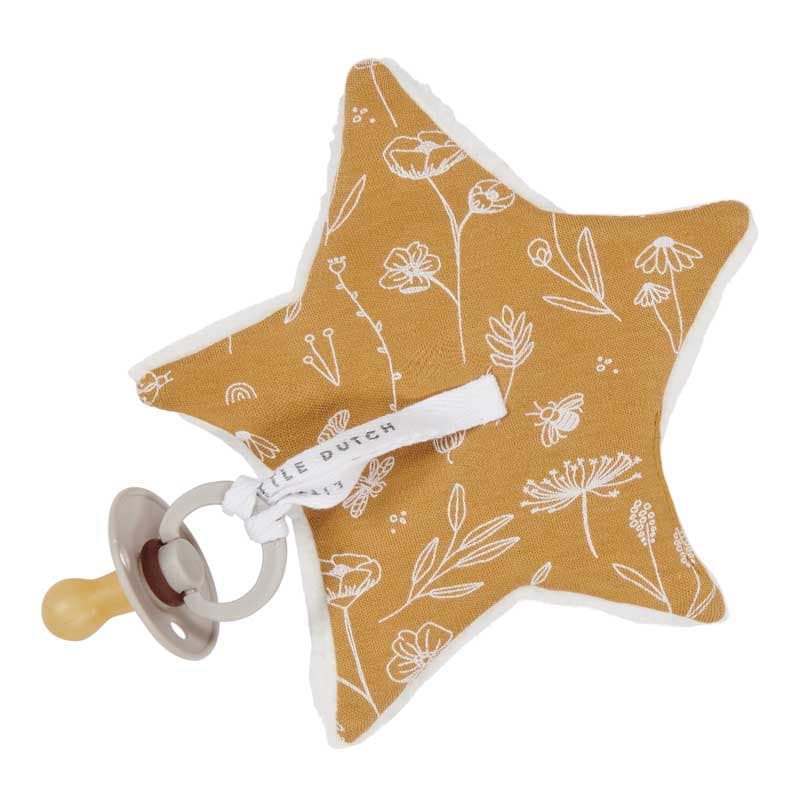 Doudou Attache-sucette Wild Flowers Ochre, little goose little dutch multicolore 180x30 2021