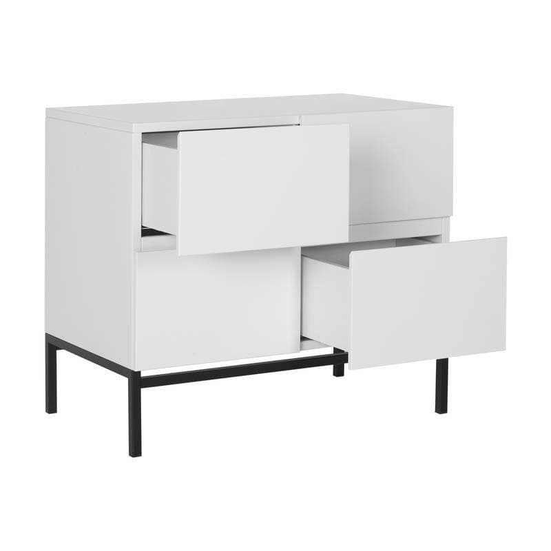 Commode 4 Tiroirs Havana Blanc, havana quax blanc 94x57x85h — vue 1 sur 5
