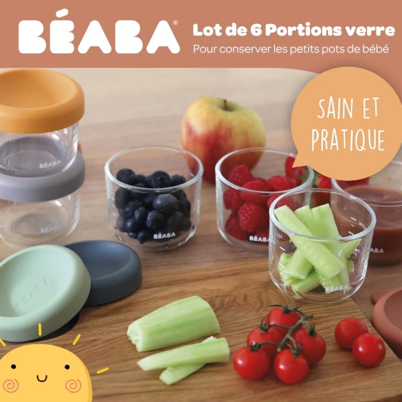 Coffret 6 Portions Verre, sunrise color beaba — vue 3 sur 5