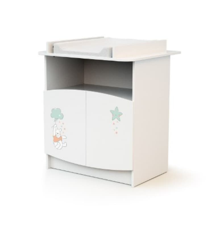 Duo Lit Bebe et Meuble, disney at4 blanc taille unique ah 22 — vue 3 sur 3