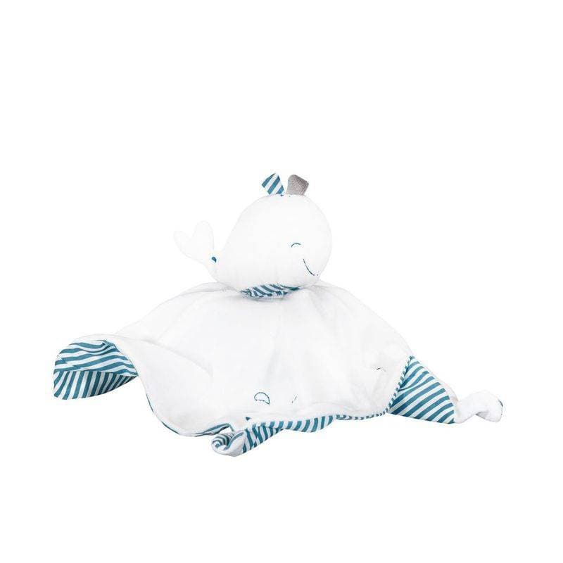 Doudou Mouchoir Blue Baleine, blue baleine sauthon baby deco blanc - bleu - gris — vue 1 sur 2
