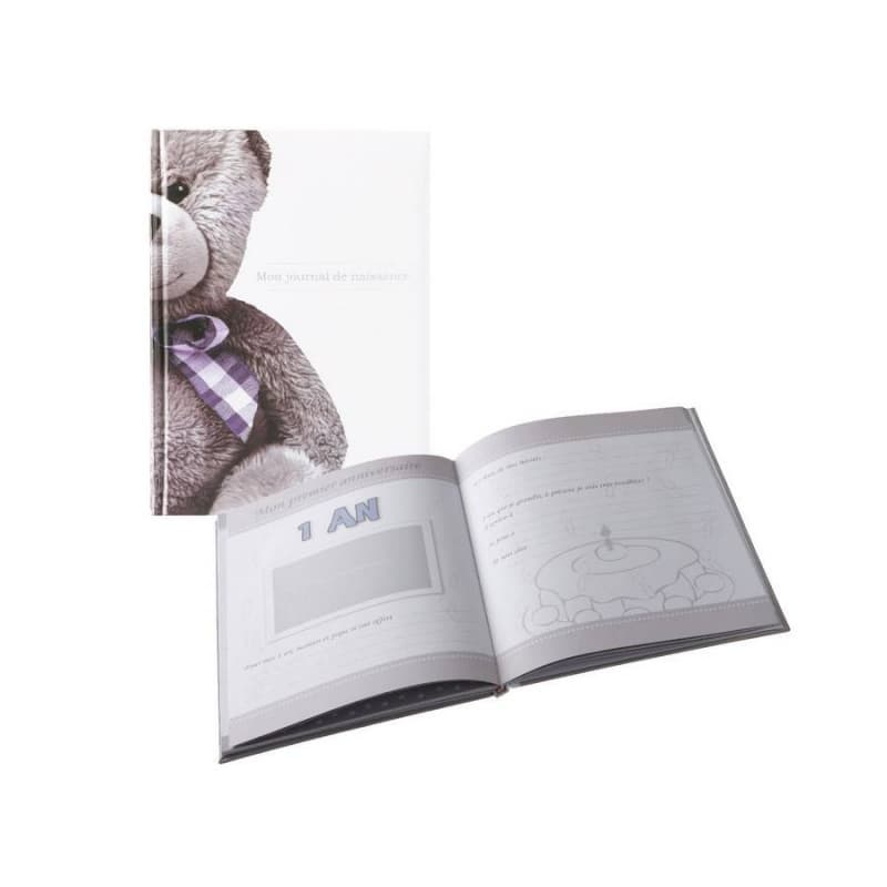 Mon Journal de Naissance Ourson Little Bear Blanc, 22x30,5 domiva blanc 31,5 x 22 cm — vue 3 sur 3