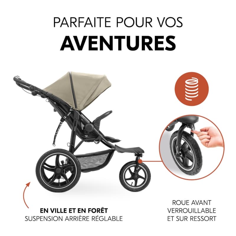 Runner 3 Olive, poussette jogger - p-24 e-24 — vue 3 sur 5