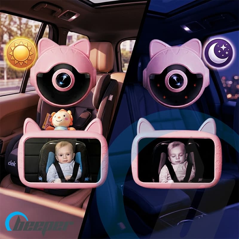 Kit Camera de Securite Bebe Embarque Voiture, rose babeecam 26/06 — vue 4 sur 7