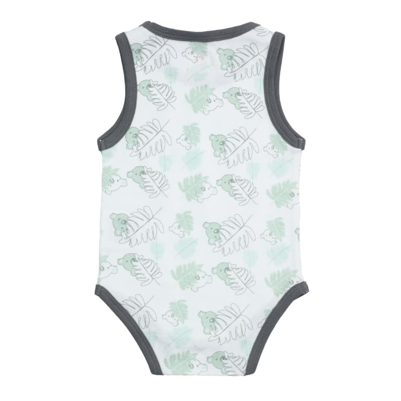 Body sans Manches - Feuilles, trois kilos sept vert / gris 1/3/6/12/18/23m p-23 — vue 2 sur 2