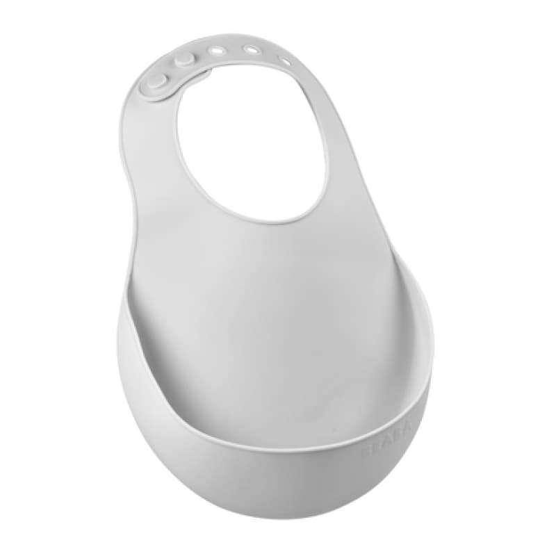 Bavoir Silicone Light Mist, gris clair