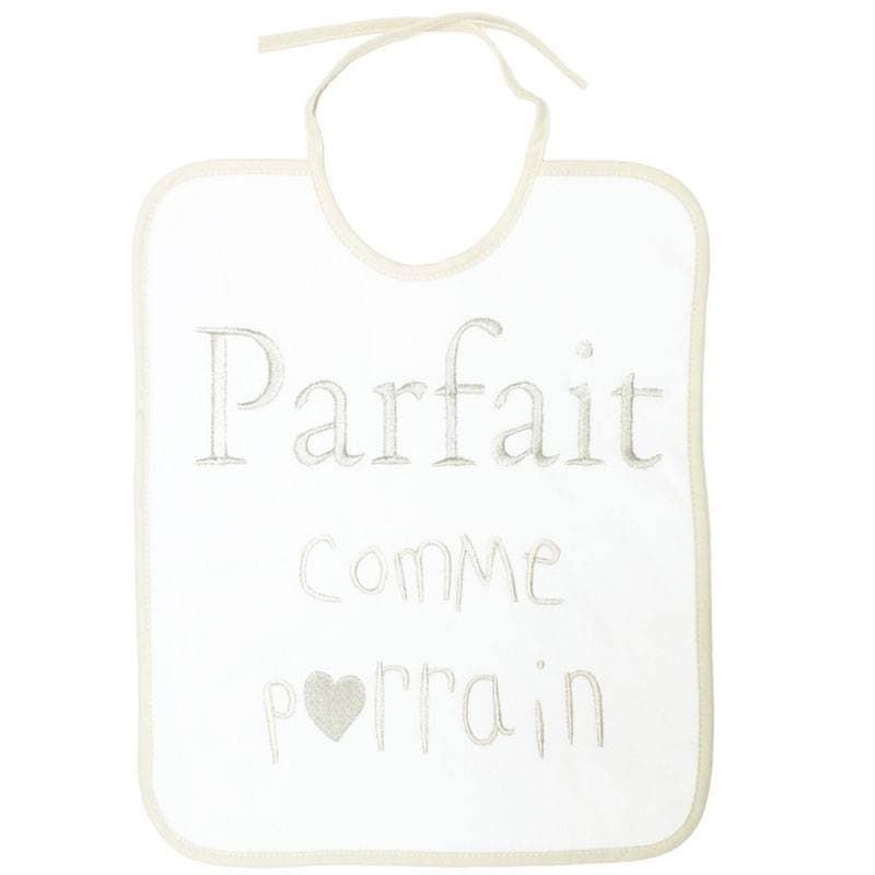 Bavoir 1 Er Age Parrain Broderie, 28x32