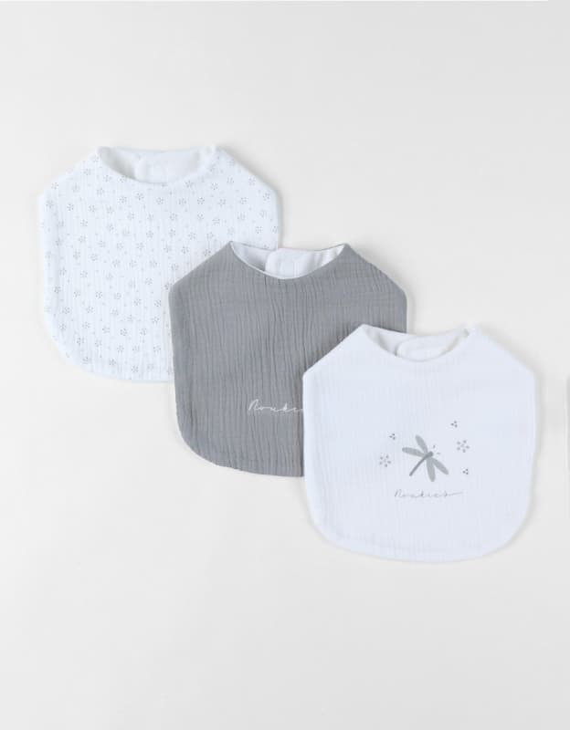 Bavoirs Mousseline Smart Flowers X3, mix match noukie 's permanent — vue 1 sur 5