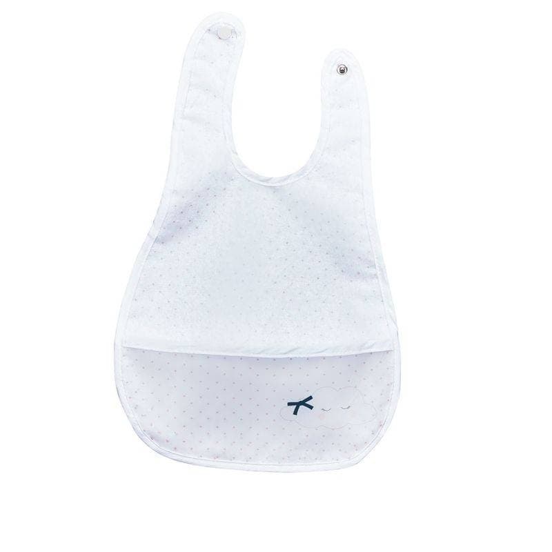 Bavoir Plastifie Blanc Nuage Miss Fleur de Lune, sauthon — vue 1 sur 2