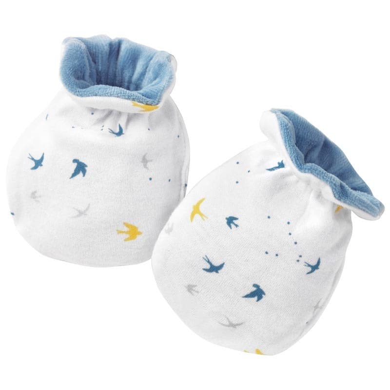Moufles Gaia Bleu, gaia bebe9 creation bleu 0-3m h-21