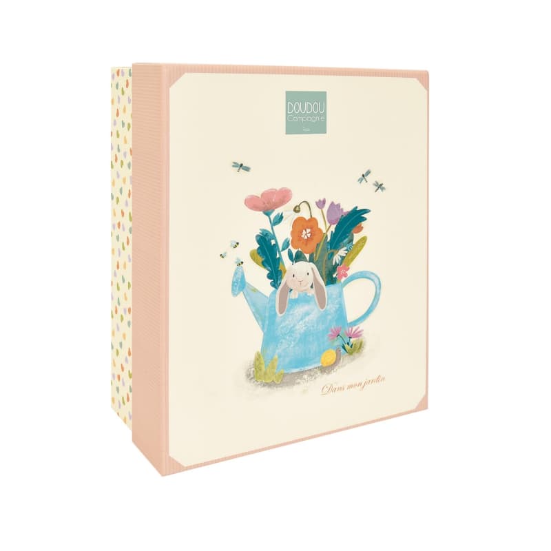 Lapin Ciboulette Doudou, rose 27cm doudou sensoriel doudou et compagnie a-24 h-24 — vue 2 sur 3