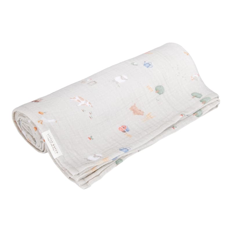 Langes Xl Gaze Coton, 120x120cm little farm little dutch 05-24 — vue 1 sur 2
