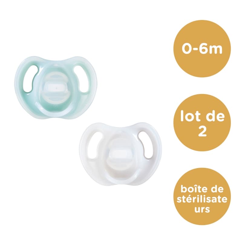 Sucette en Silicone Ultra Legere X2 0-6 Mois, tommee tippee 0-6m — vue 3 sur 5