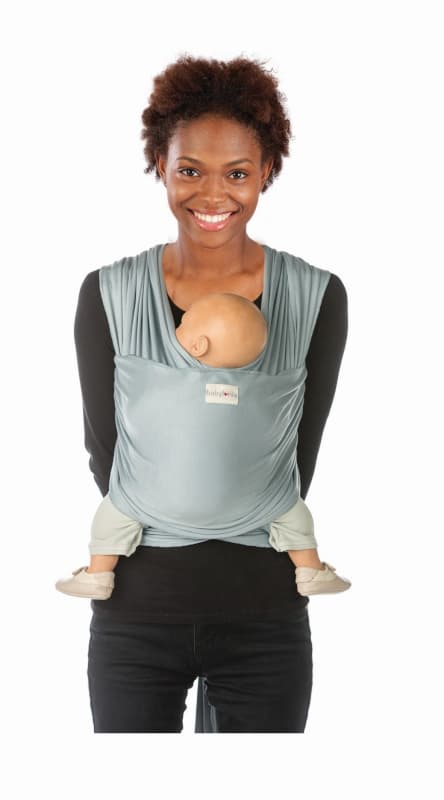 Echarpe de Portage Extensible Tricot-slen Bambou Organic, écharpe de portage babylonia baby carriers blue fog tu p-e-a-h — vue 1 sur 2