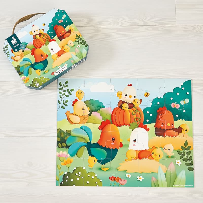 Puzzle Bienvenue a la Basse-cour 20 Pcs, ferme janod collection 2024 — vue 4 sur 5