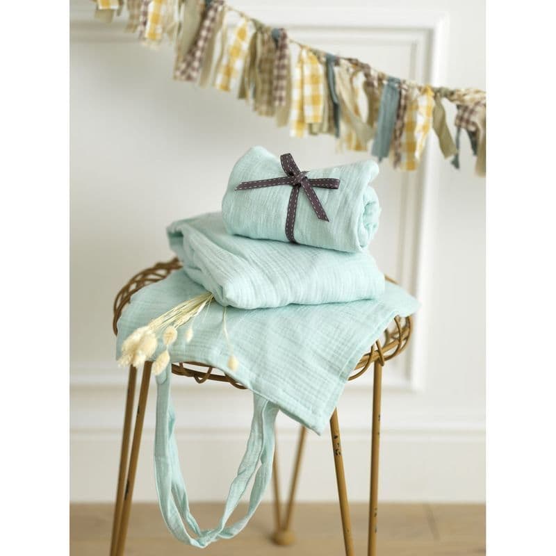 2 Draps Housse Rectangles 140x70 Aqua, original bleu aqua bleu aqua 70 x 140 x 1 — vue 1 sur 2