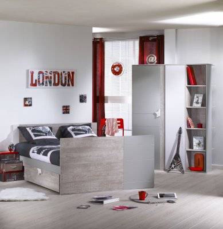 Lit Bebe Nova, nova sauthon easy gris/decor gris loft l124 h86 p — vue 5 sur 5